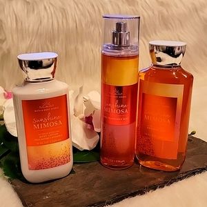 NEW Sunshine Mimosa 🌞 Bath & Body 3 pc Gift Set 🎁 ♥️ 😍
